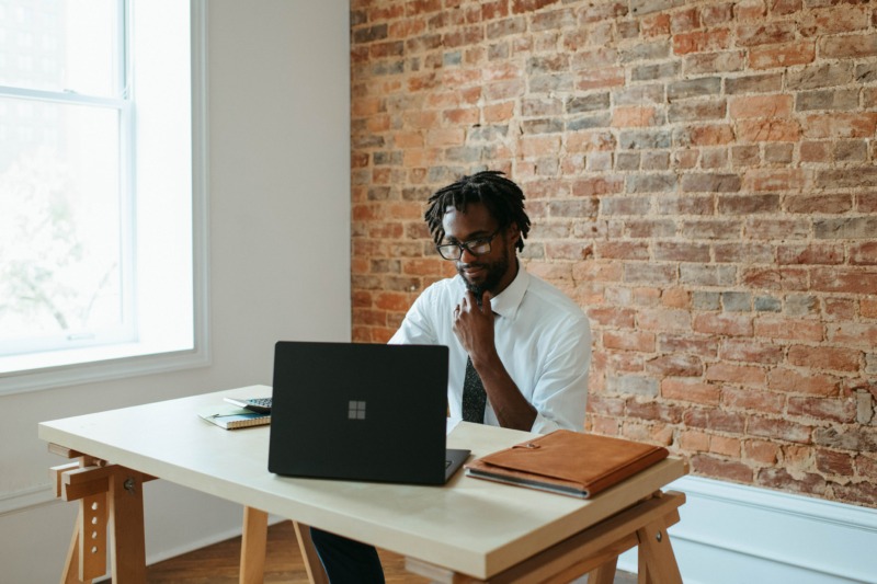 Man in working in an office