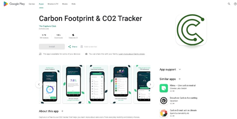 Capture Carbon Footprint and CO2 Tracker