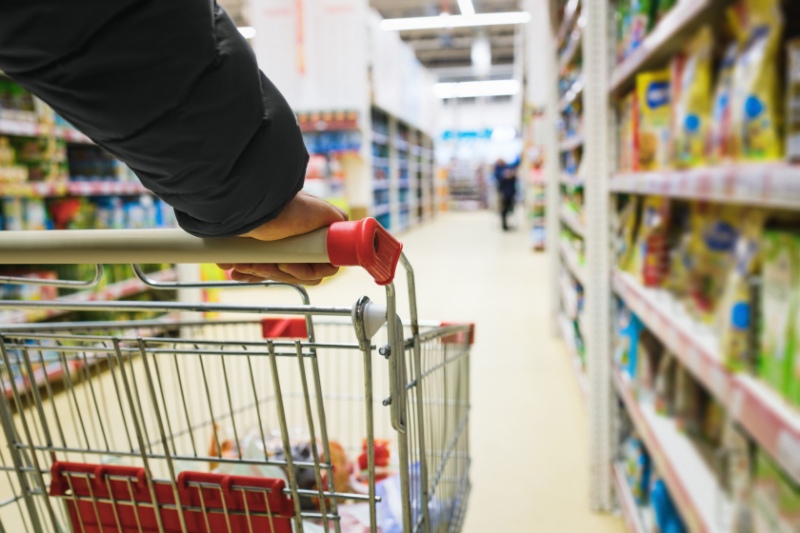 Man in a supermarket shopping