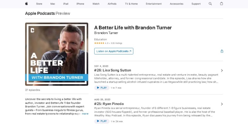 A Better Life with Brandon Turner Podcast