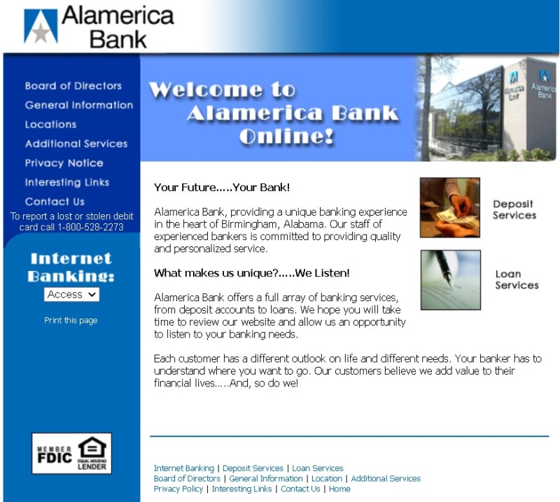 Alamerica Bank Homepage