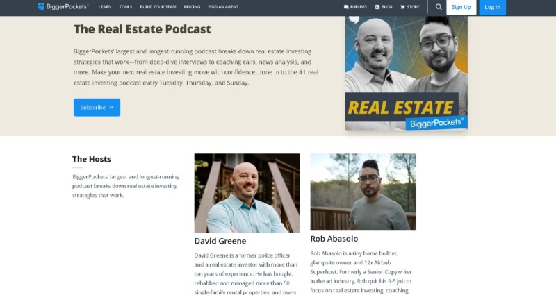 BiggerPockets Podcast Website