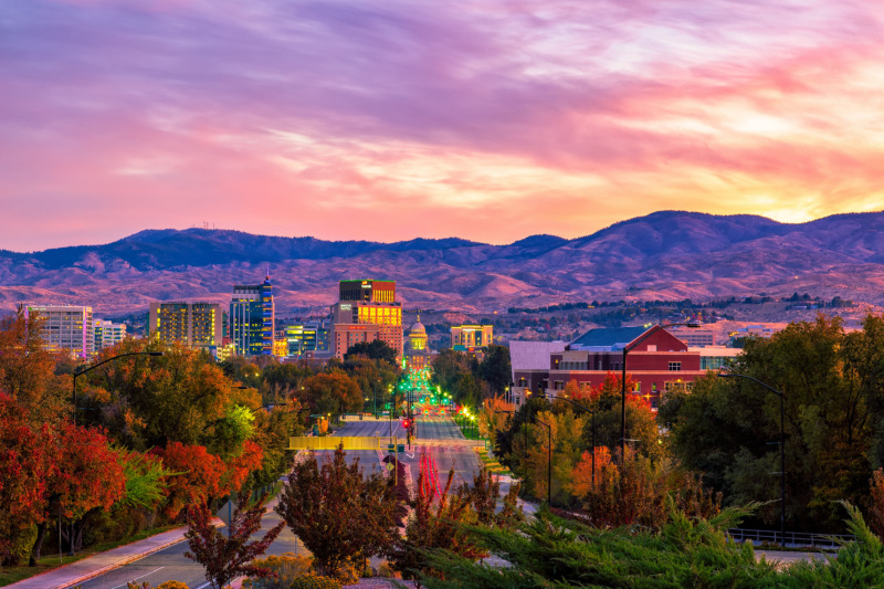 Boise, Idaho Sunset View