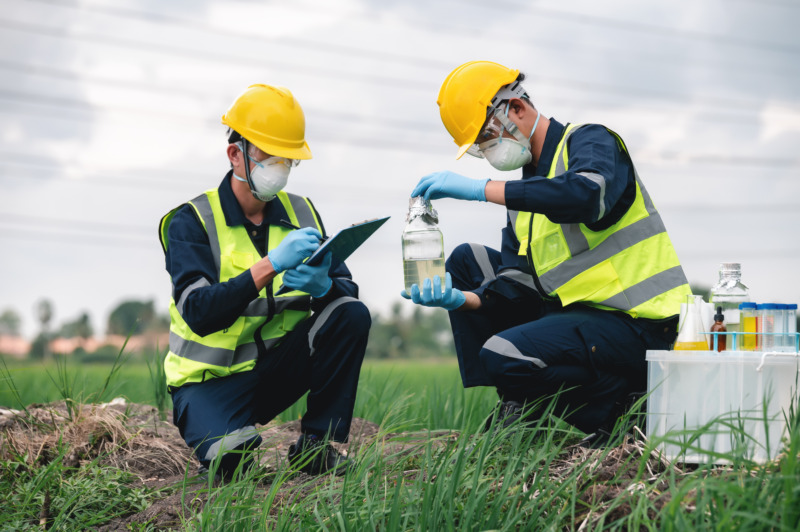 Two Environmental Specialist conducting inspection