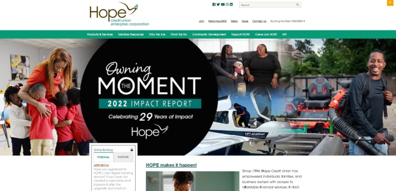 Hope Credit Union Homepage