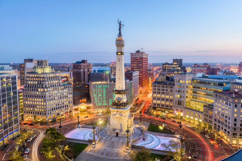 Aerial view of Indianapolis, Indiana