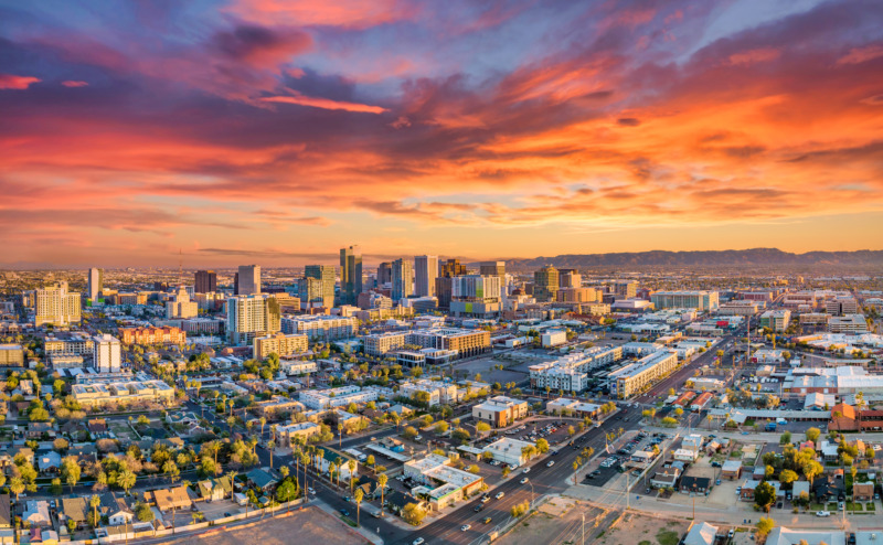 Phoenix, Arizona Sunset view