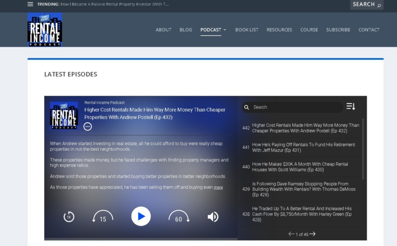 Rental Income Podcast Website