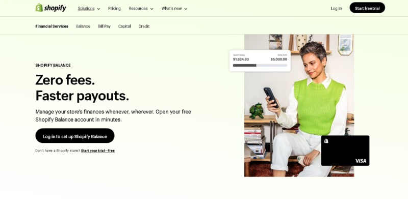 Shopify Balance Webpage