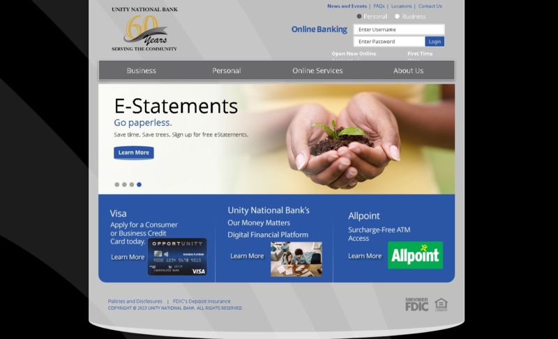 Unity National Bank Homepage