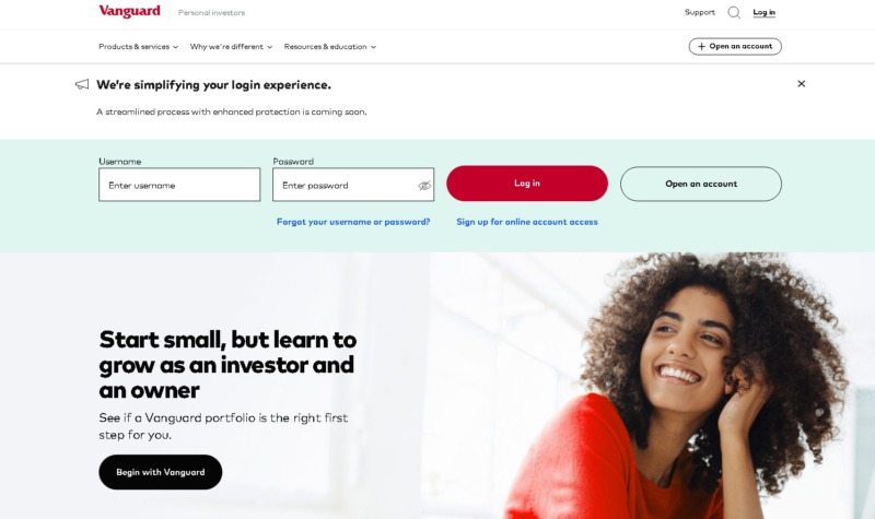 Vanguard Log In Page