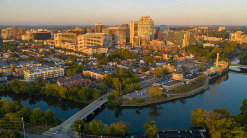 Sunset view in Wilmington, Delaware