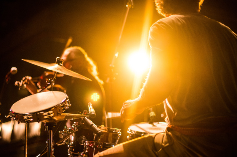 Man playing drums on a concert