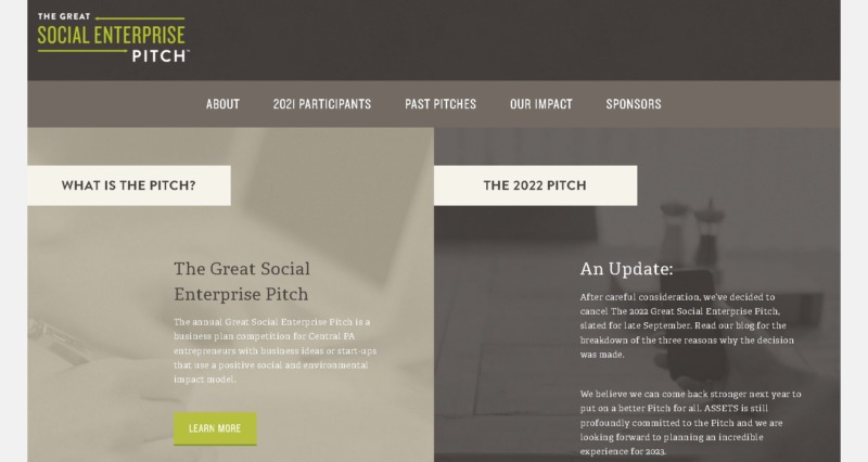 The Great Social Enterprise Pitch Homepage