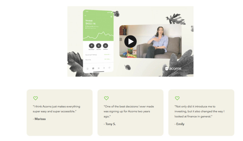 Customer Reviews about Acorns  services