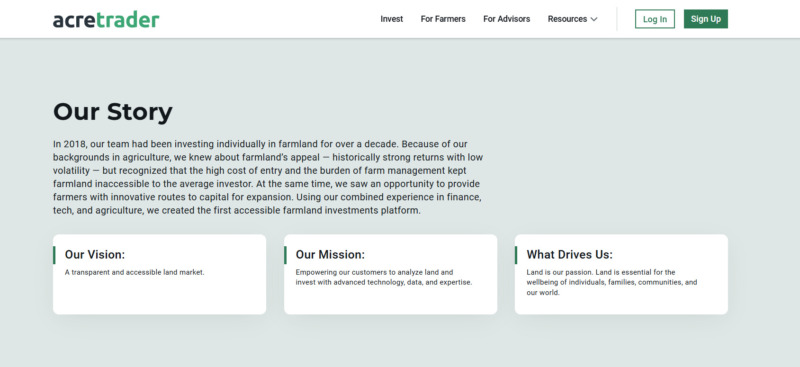 AcreTrader Story, Vision, and Mission