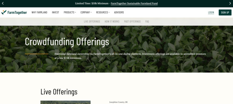 FarmTogether Crowdfunding Offerings