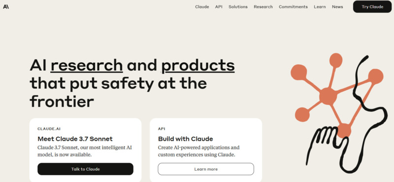 Anthropic website landing page