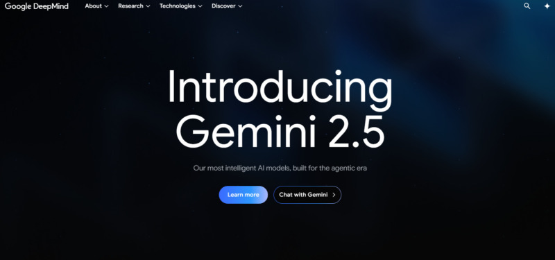 Google DeepMind Website and landing page look