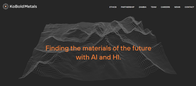 KoBold Metals Website landing page and homepage look