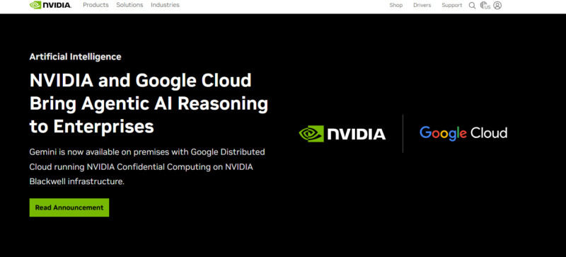 Nvidia Website landing page and homepage design